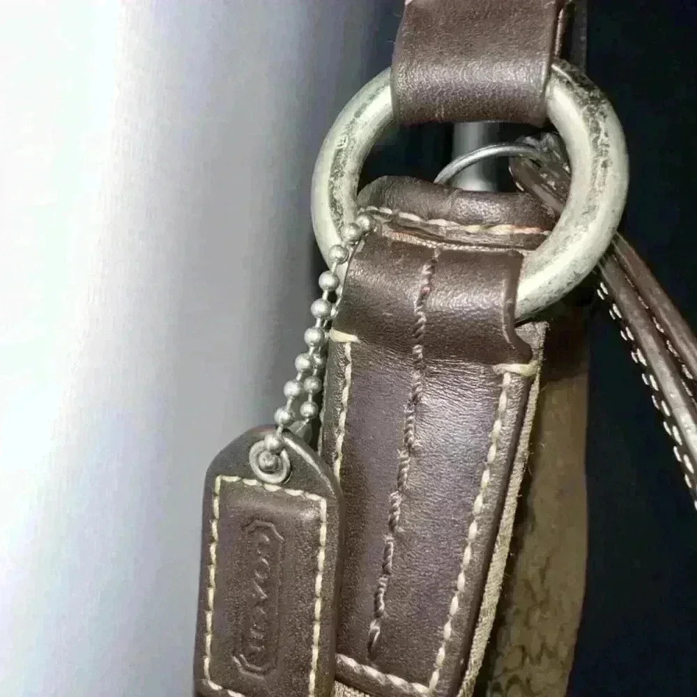 Coach Signature Crossbody Bag Jacquard Fabric & Leather Brown - Picture 10 of 16
